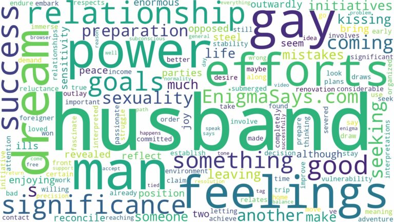 dreaming about husband being gay and related dreams with their meanings in a word cloud