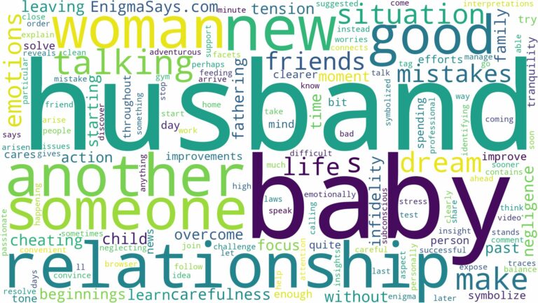 dreaming about husband having a baby with someone else and related dreams with their meanings in a word cloud