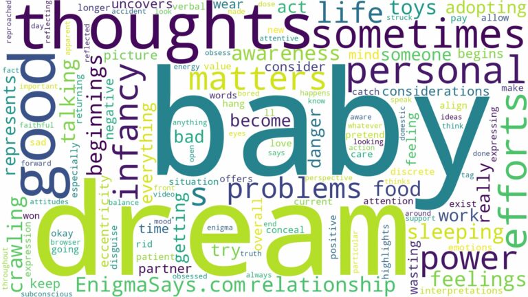 dream about infancy and related dreams with their meanings in a word cloud
