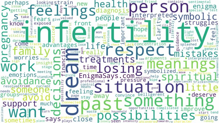 dream about infertility and related dreams with their meanings in a word cloud
