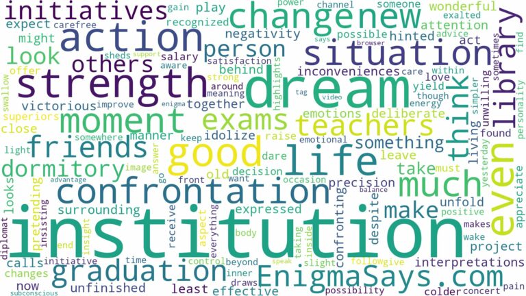 dream about institution and related dreams with their meanings in a word cloud