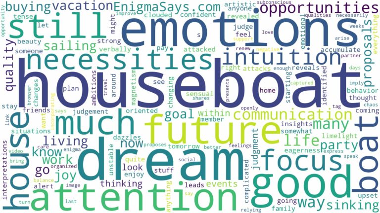 dream about a house boat and related dreams with their meanings in a word cloud