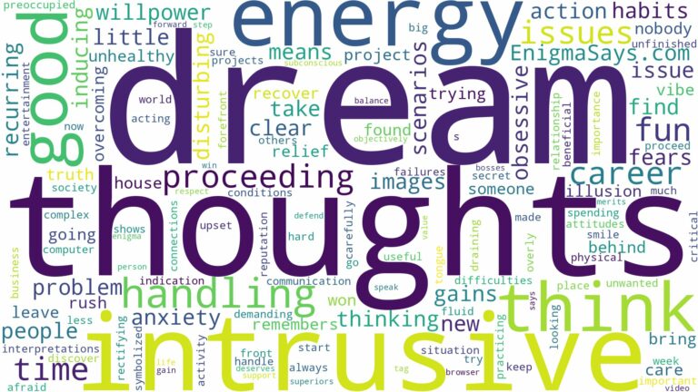 dream about intrusive thoughts and related dreams with their meanings in a word cloud