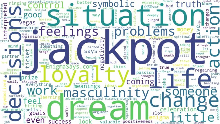 dream about jackpot and related dreams with their meanings in a word cloud
