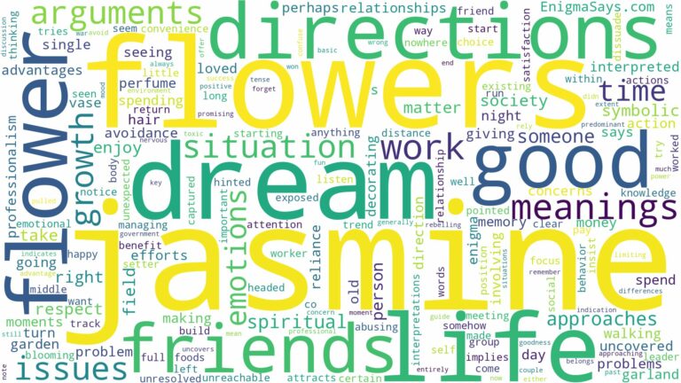 dream about jasmine flower and related dreams with their meanings in a word cloud