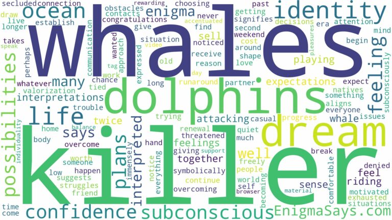 dream about killer whales and dolphins and related dreams with their meanings in a word cloud