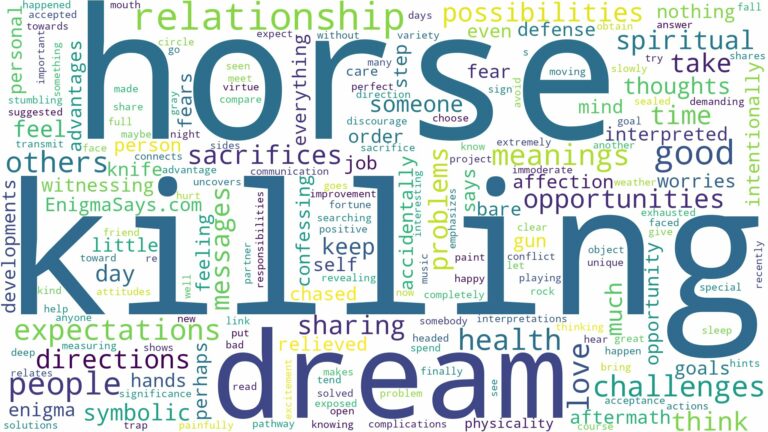 dream of killing a horse and related dreams with their meanings in a word cloud