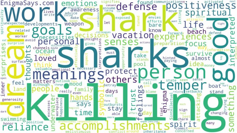 dream of killing sharks and related dreams with their meanings in a word cloud