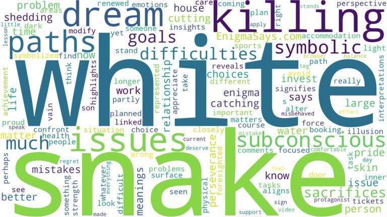 dreaming of killing white snake and related dreams with their meanings in a word cloud