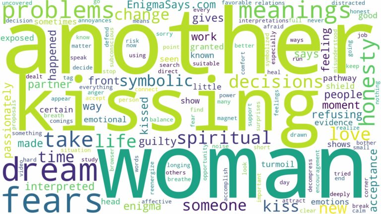 dreaming of kissing another woman and related dreams with their meanings in a word cloud