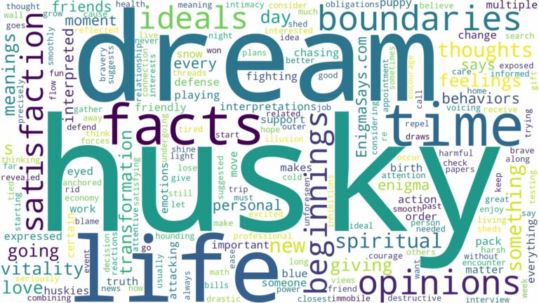 dream about a husky and related dreams with their meanings in a word cloud