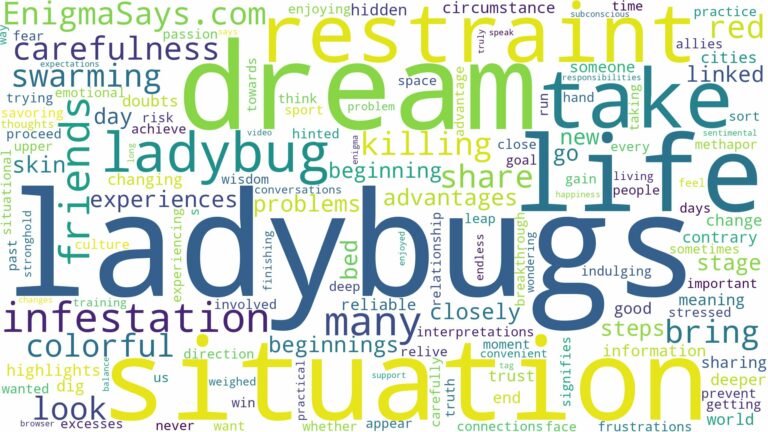 dream about ladybug infestation and related dreams with their meanings in a word cloud