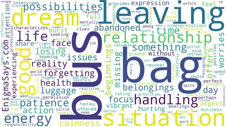dreaming of leaving bag on bus and related dreams with their meanings in a word cloud
