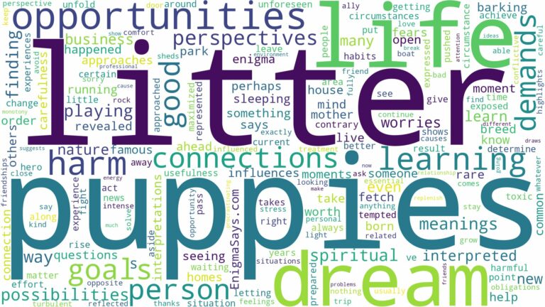 dream about litter of puppies and related dreams with their meanings in a word cloud