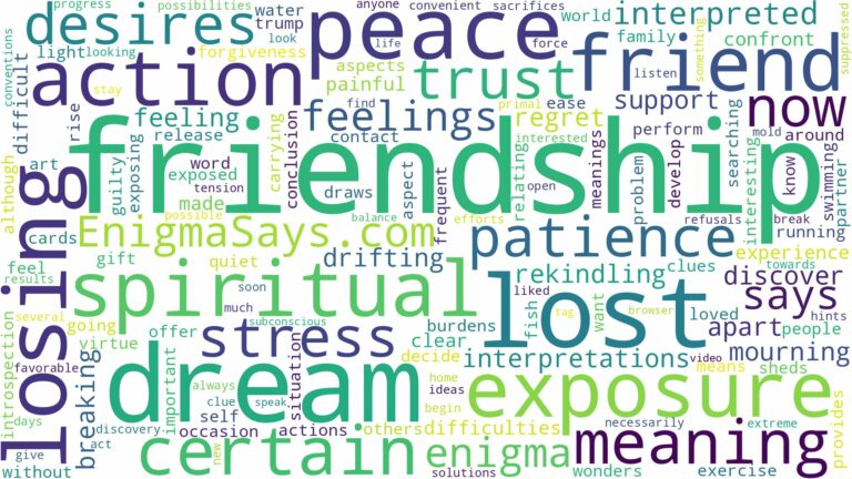 dream of losing a friendship and related dreams with their meanings in a word cloud