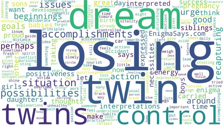 dream of losing twins and related dreams with their meanings in a word cloud