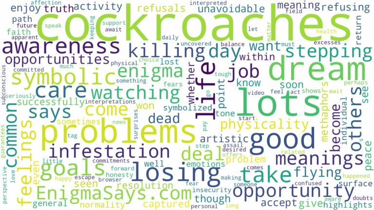 dreams about lots of cockroaches and related dreams with their meanings in a word cloud
