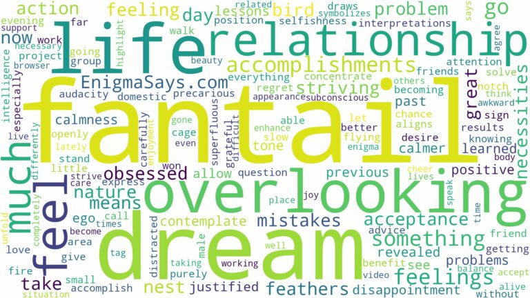 dream about a fantail and related dreams with their meanings in a word cloud