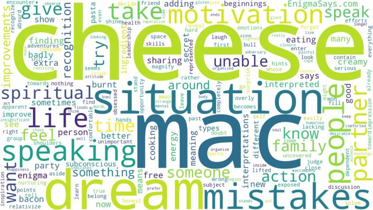 dream about mac and cheese and related dreams with their meanings in a word cloud