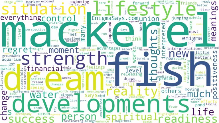 dream about mackerel fish and related dreams with their meanings in a word cloud