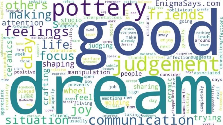 dream of making pottery and related dreams with their meanings in a word cloud