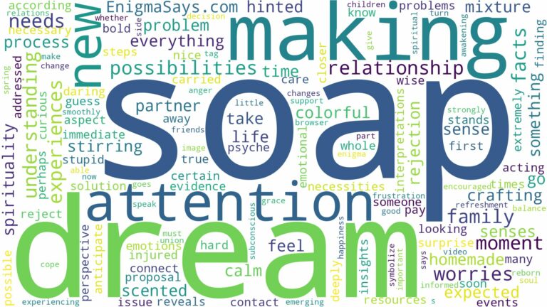 dream of making soap and related dreams with their meanings in a word cloud