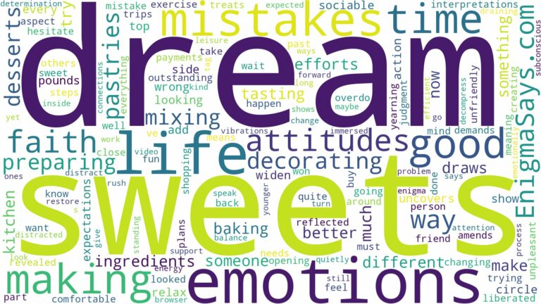 dream of making sweets and related dreams with their meanings in a word cloud
