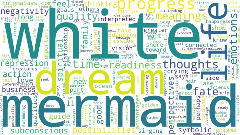 dream about a white mermaid and related dreams with their meanings in a word cloud
