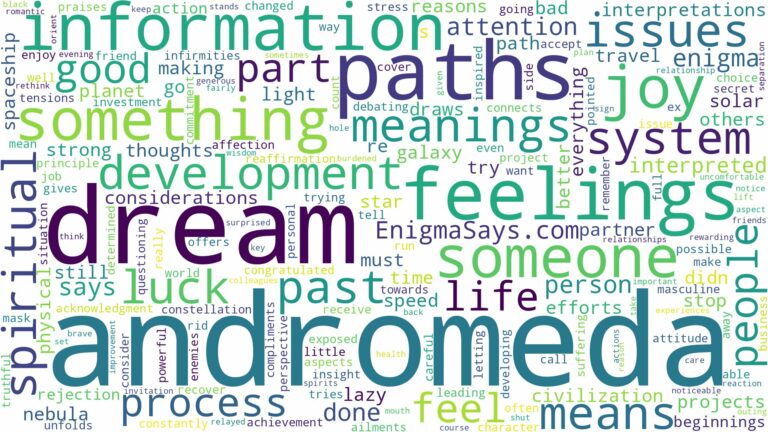 dream about andromeda and related dreams with their meanings in a word cloud