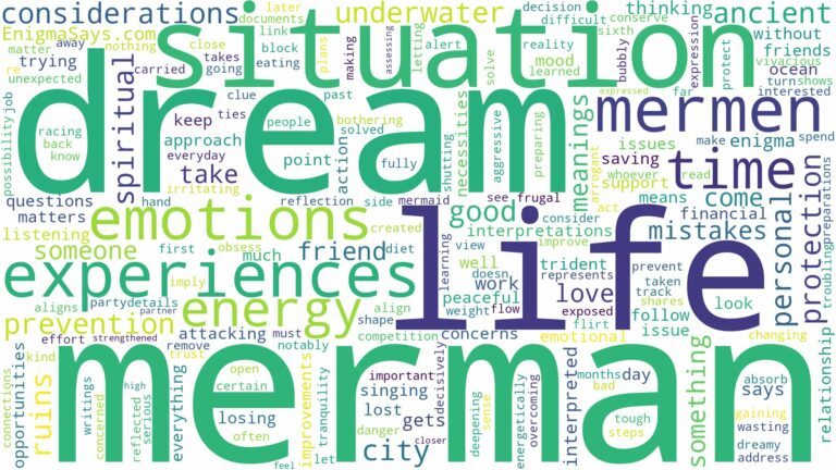 dream about merman and related dreams with their meanings in a word cloud