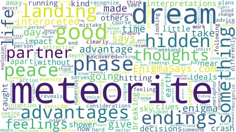 dream about meteorite and related dreams with their meanings in a word cloud