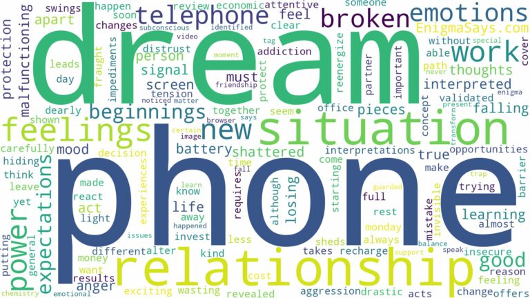 dream about broken telephone and related dreams with their meanings in a word cloud