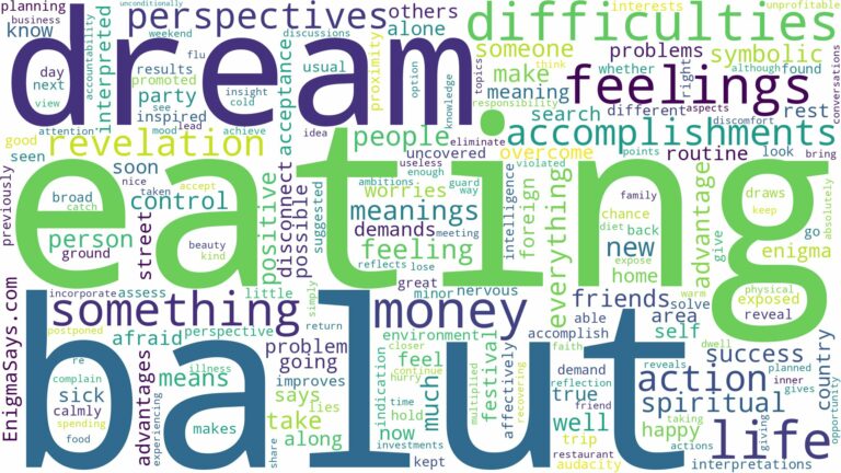 dream of eating balut and related dreams with their meanings in a word cloud