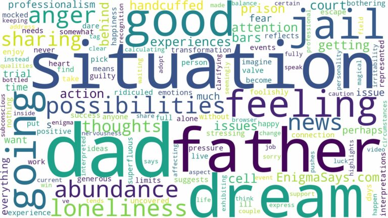 dreaming about your dad going to jail and related dreams with their meanings in a word cloud