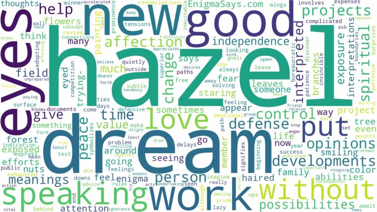 dream about hazel and related dreams with their meanings in a word cloud