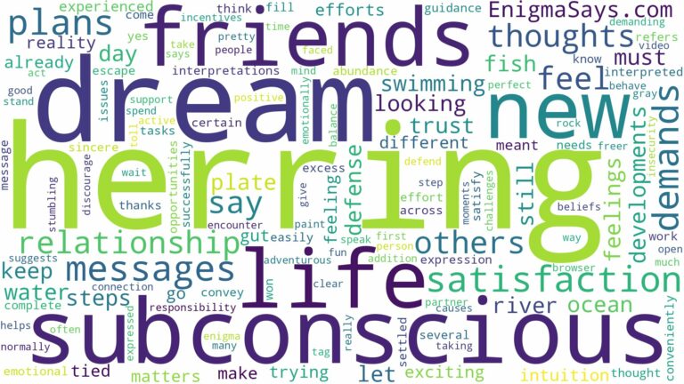 dream of herring and related dreams with their meanings in a word cloud