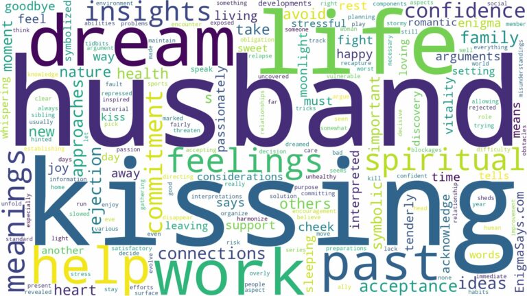 dreaming of husband kissing you and related dreams with their meanings in a word cloud