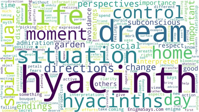 dream about hyacinth and related dreams with their meanings in a word cloud