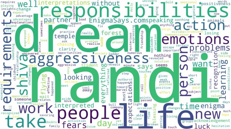 dream about nandi and related dreams with their meanings in a word cloud