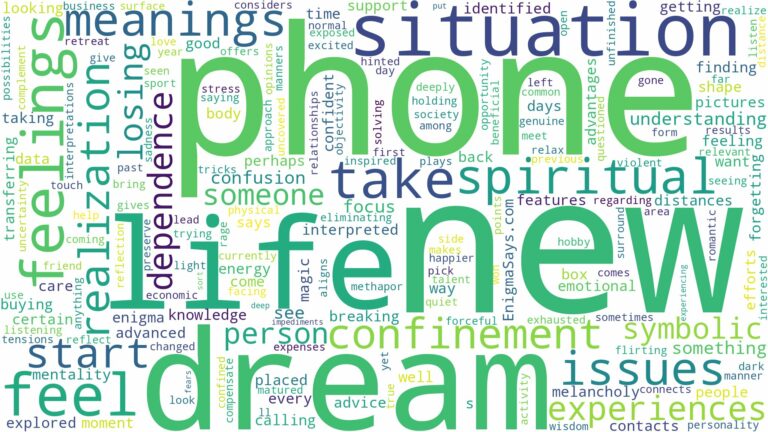 dream about new phone and related dreams with their meanings in a word cloud