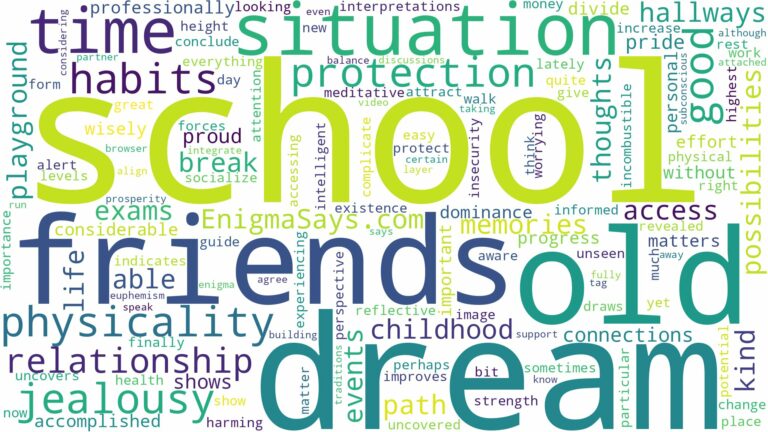 dream about old school and old friends and related dreams with their meanings in a word cloud