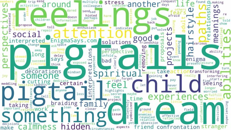 dream about pigtail and related dreams with their meanings in a word cloud