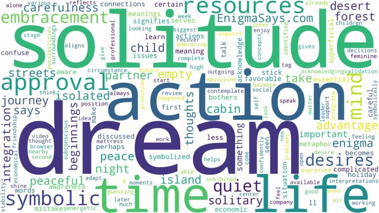 dream about solitude and related dreams with their meanings in a word cloud