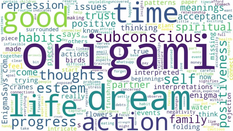 dream about origami and related dreams with their meanings in a word cloud