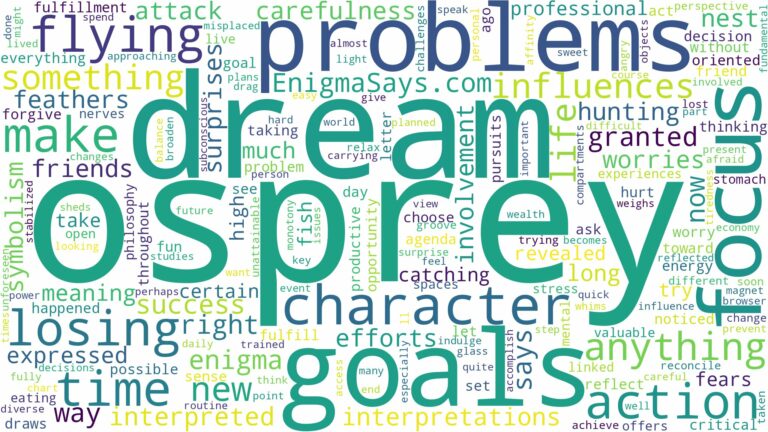 dream about osprey and related dreams with their meanings in a word cloud