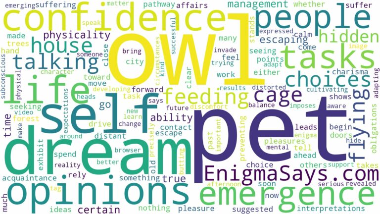 dream about owl as pet and related dreams with their meanings in a word cloud
