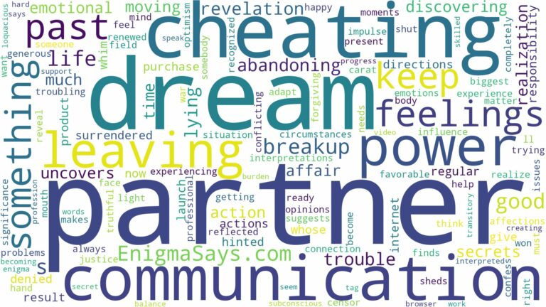 dreaming about partner cheating and leaving and related dreams with their meanings in a word cloud