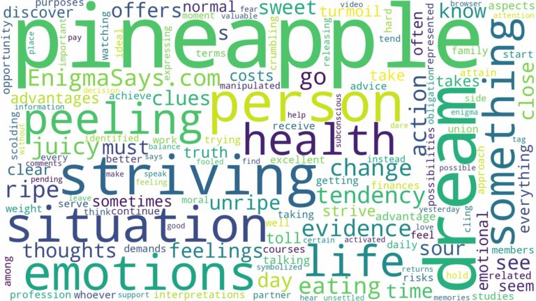dream of peeling pineapple and related dreams with their meanings in a word cloud