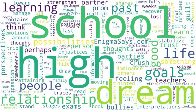dream about people from high school and related dreams with their meanings in a word cloud