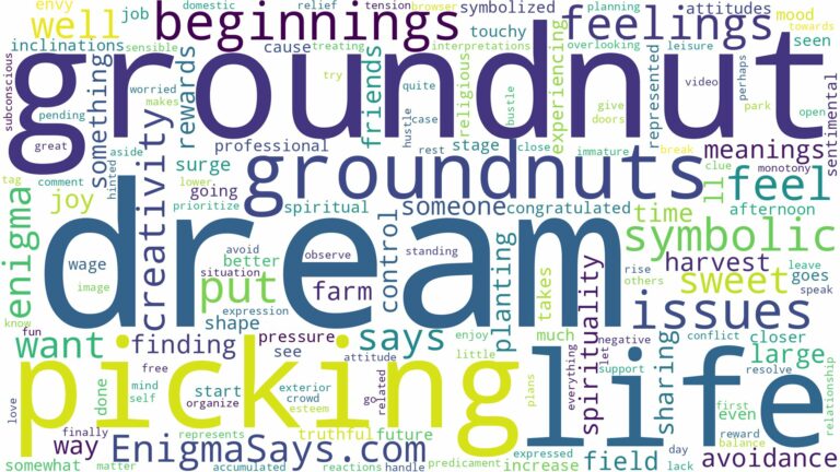 dream of picking groundnut and related dreams with their meanings in a word cloud